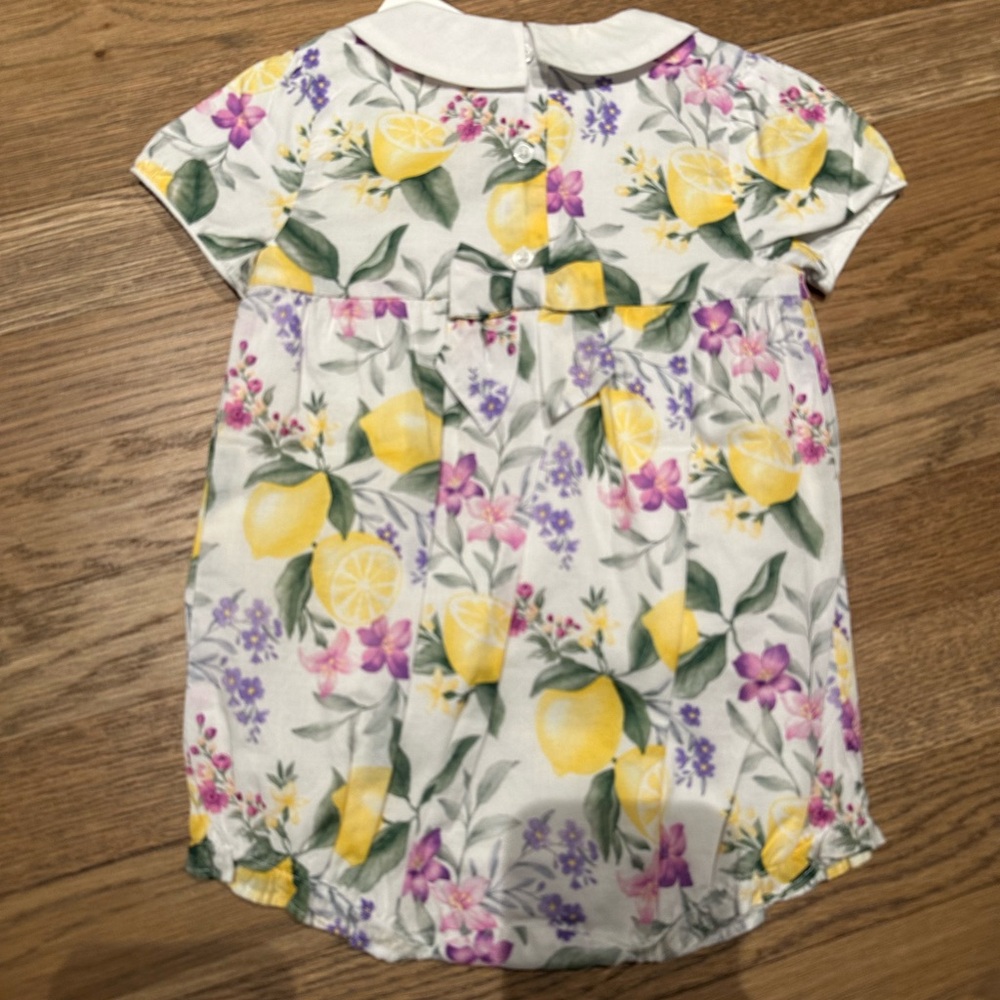 Janie and Jack Lemon Floral romper